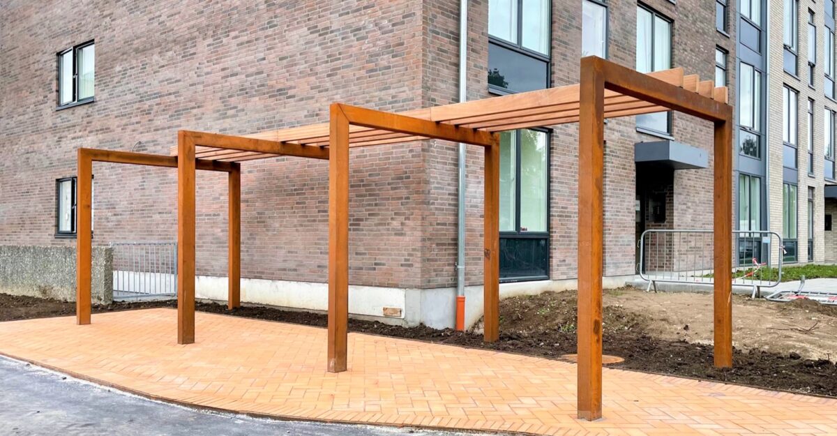 pergola overdækning i cortenstål
