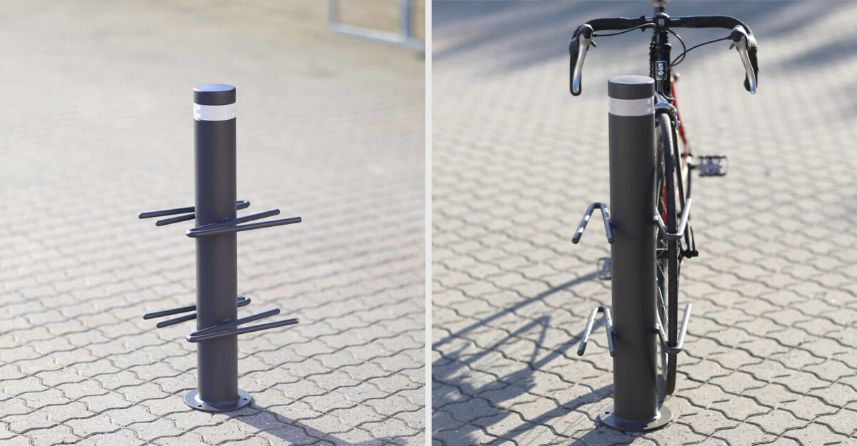 Bike cykel-steler – fleksibel og sikker cykelparkering med 2 modsat rettede cykelbøjler
