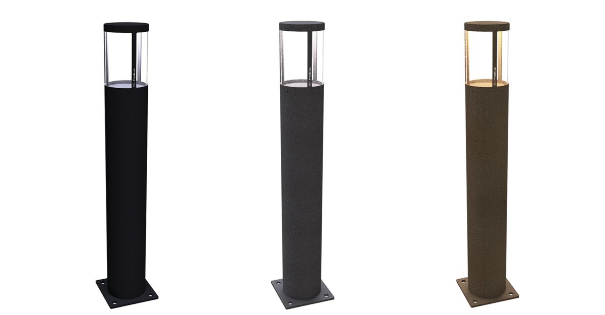 Klassisk lys pulleter i tre forskellige varianter af klassisk pullert i galvaniseret stål og malet i sort med en indbygget LED lampe