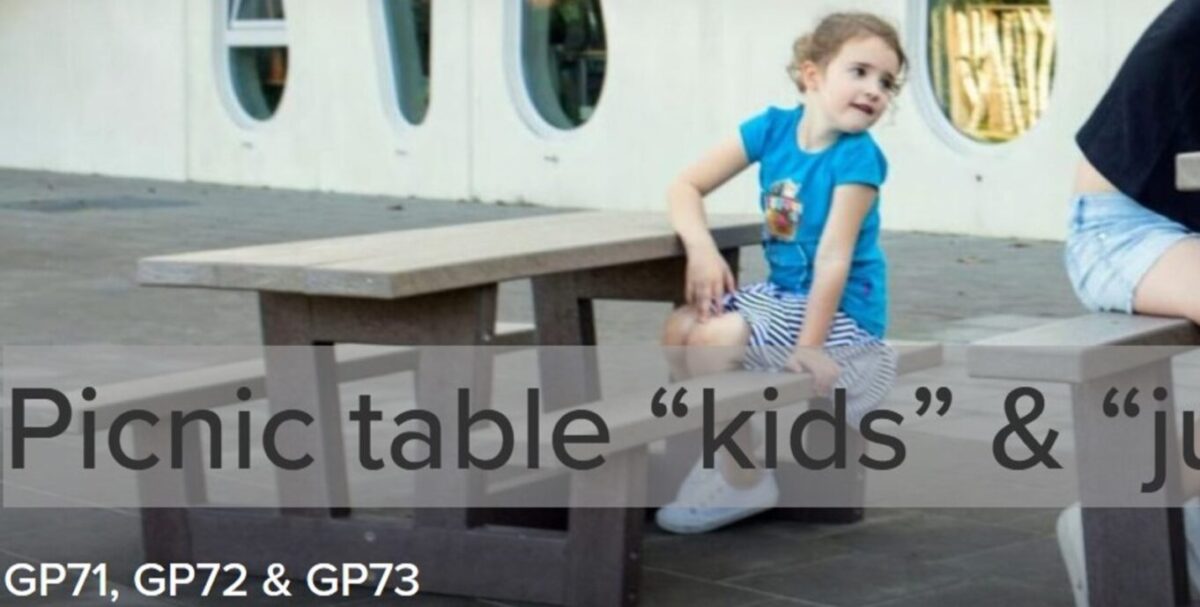 Holdbare picnic bordbænkesæt i genbrugsplast. Perfekte til skoler, institutioner og parker. Miljøvenlige og vedligeholdelsesfrie.