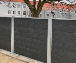 genbrugsplast modulopbyggende afskærmning til byområder med støjdæmpende effekt, afskærmning med genbrugsplast